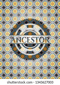 Ancestor arabesque emblem background. arabic decoration.