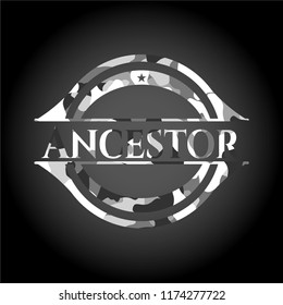 Ancestor on grey camouflaged texture
