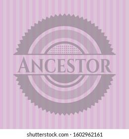 Ancestor pink emblem. Retro. Vector Illustration. Detailed.
