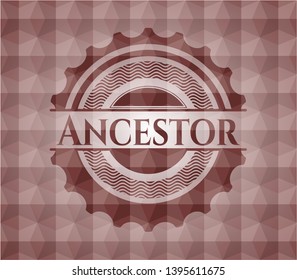 Ancestor red seamless polygonal badge.