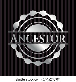 Ancestor silver shiny badge. Vector Illustration. Mosaic.