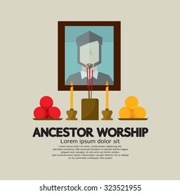 Ancestor Worship Vector Illustration