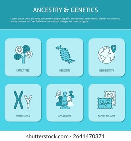 Ancestry and genetics banner template. Vector illustration
