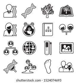 Ancestry Icons. Line With Fill Design. Vector Illustration.