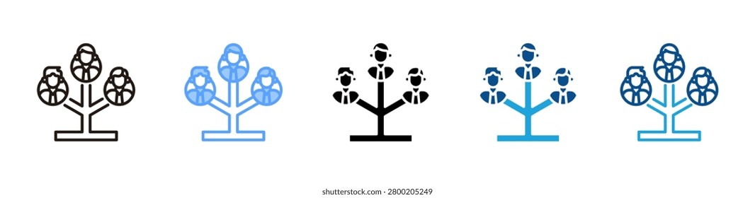 Ancestry web icon with multiple style collection
