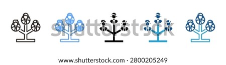 Ancestry web icon with multiple style collection