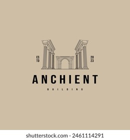 Antike Säule griechische Rom Illustration für historisches Gebäude Logo Design