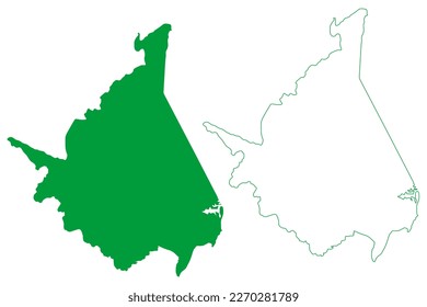 Anchieta municipality (Espírito Santo state, Municipalities of Brazil, Federative Republic of Brazil) map vector illustration, scribble sketch Anchieta map