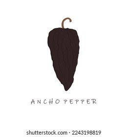 ancho pepper flat design vector illustration