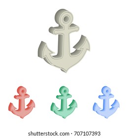 Anchor - 3d isometric vector icons. Illustrations isolated for graphic and web design.