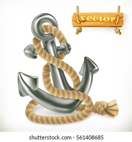 Anchor, 3d vector icon