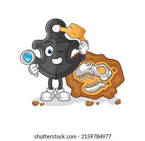 the anchor archaeologists with fossils mascot. cartoon vector