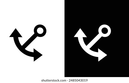 anchor and arrow icon vector with eps 10