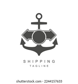 Anchor and arrows. Transportation logo design. Shipping busines