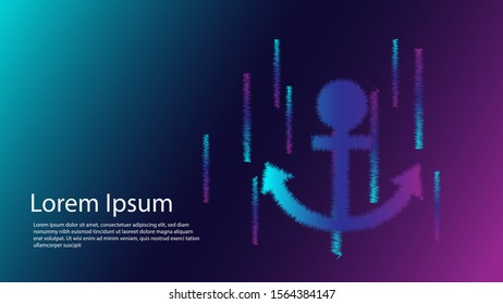 anchor background design modern style technology. particle concept.