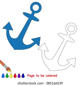 Anchor to be colored. Coloring book for children. Visual game.