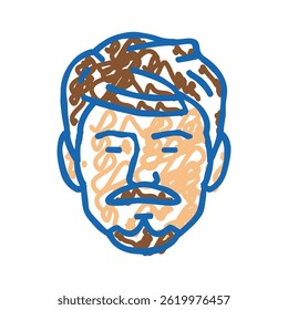 anchor beard hair style doodle icon sketch vector. anchor beard hair style sign. isolated symbol illustration