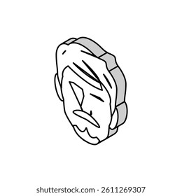 anchor beard hair style isometric icon vector. anchor beard hair style sign. isolated symbol illustration