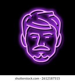 anchor beard hair style neon light sign vector. anchor beard hair style illustration