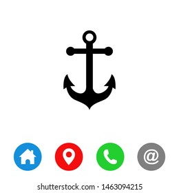 Anchor Black icon Vector. symbol for web site Computer and mobile vector.