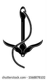 Anchor black sign vector Nautical logo icon maritime sea ocean boat illustration symbol