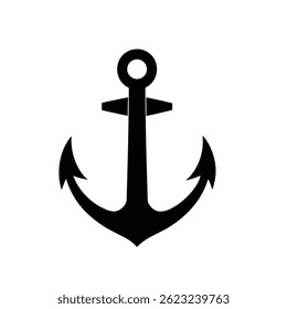 anchor black silhouette vector on white background.eps