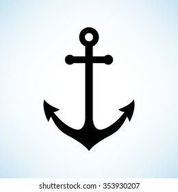 Anchor -  black vector icon