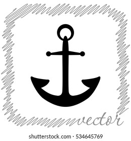 Anchor  black  vector icon