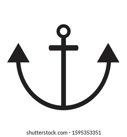 Anchor black vector icon graphic design