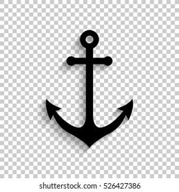 Anchor - black vector icon with shadow