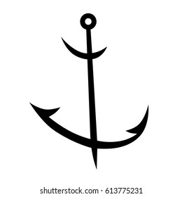 Anchor black vector isolated icon. 