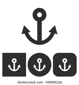 Anchor - black and white icons. Vector illustration.