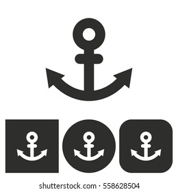 Anchor - black and white icons. Vector illustration.
