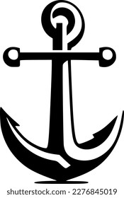 Anchor - Black and White Isolated Icon - Vector illustration
