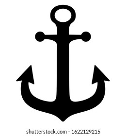 Anchor / Black and white vector silhouette