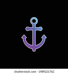 Anchor blue gradient vector icon