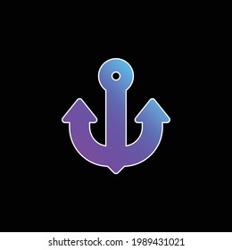 Icono de vector de gradiente azul de anclaje