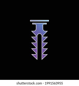 Icono de vector de gradiente azul de anclaje