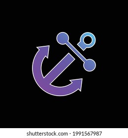Anchor blue gradient vector icon