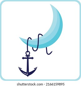 Anchor and Blue moon compination Logo