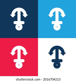 Anchor blue and red four color minimal icon set