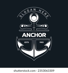anchor boat vector for fishing logo company