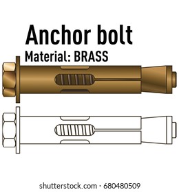 Anchor bolt brass for heavy-duty construction.