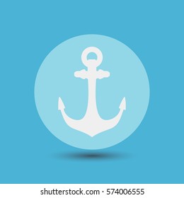 Anchor Bubble Icon. Bubble naval vector.