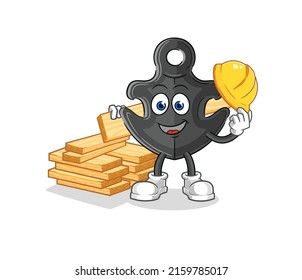 el vector del constructor de anclajes. personaje de caricatura
