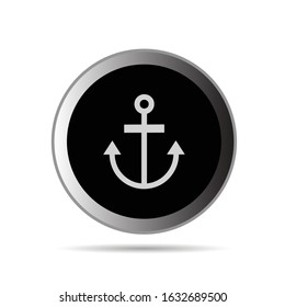 anchor button vector art on white
