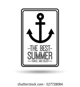 anchor card best summer travel and enjoy vector illustration eps 10