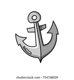 Anchor cartoon colorful flat vector travel illustration for decoration and design on isolated white background