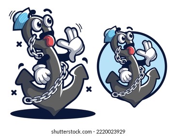 Anchor cartoon mascot characters Illustration 