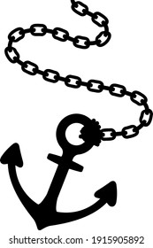 An anchor chain isolated vector illustration.